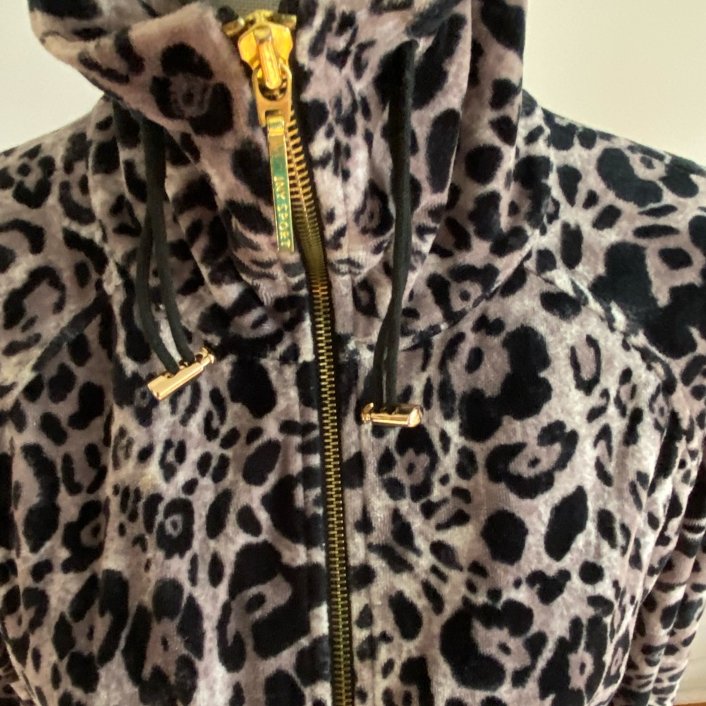 Jones NY Sport Women's Animal Print (Leopard) 100% Cotton Zip Jacket Size Medium - Picture 5 of 16